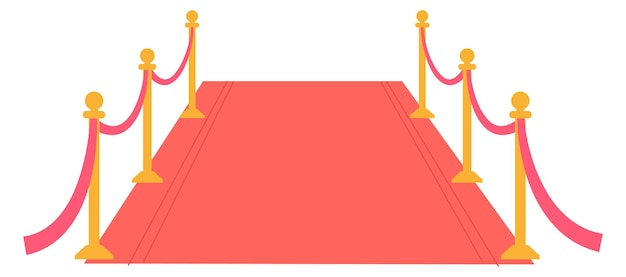 Vecteur entrée sur tapis rouge avec des barrières en corde vip