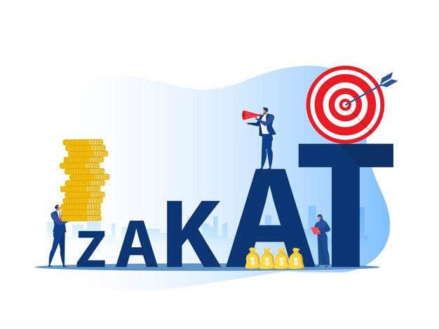 Entreprise Détenant De L'argent Pour Payer La Zakat Avec Le Concept De Cible Zakat De Don De Croissance