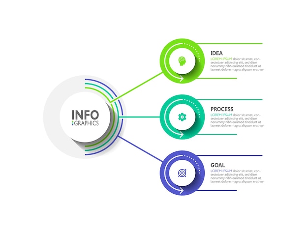 Entreprise D'infographie Circulaire De Conception De Vecteur Avec 3 étapes