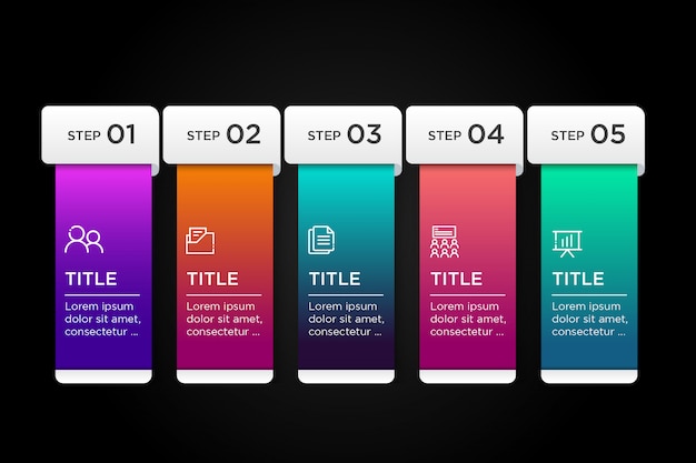 Vecteur entreprise d'infographie modèle coloré