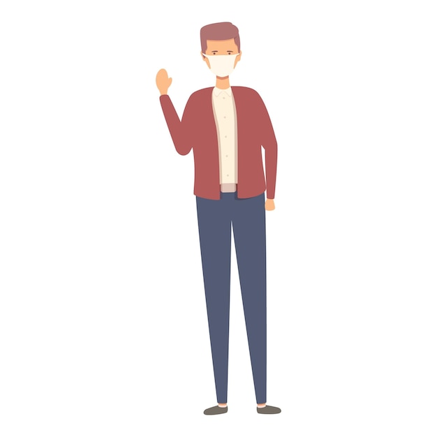 Entreprise pandémie homme icône dessin animé vecteur visage médical prévention de la sécurité