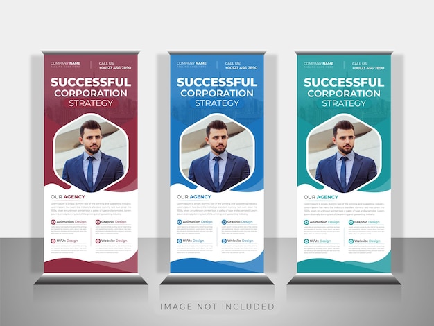 Entreprise Roll Up Banner Design Template Ou Pull Up Banner