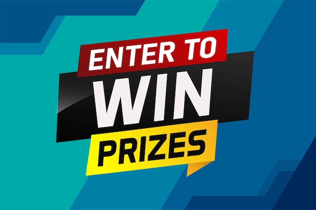 Entrez pour gagner des prix illustration vectorielle de concept de mot et style 3D pour l'utilisation du modèle de page de destination