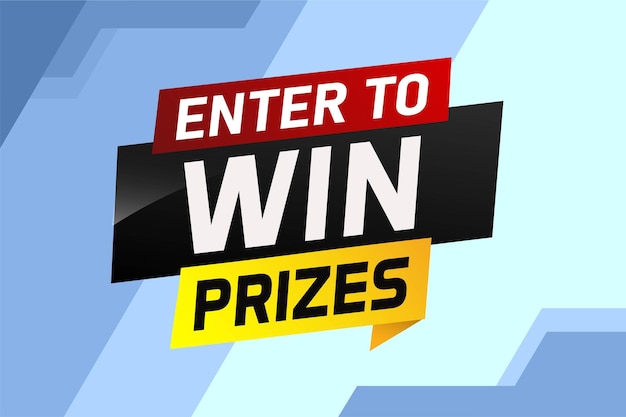 Entrez pour gagner des prix illustration vectorielle de concept de mot et style 3D pour l'utilisation du modèle de page de destination