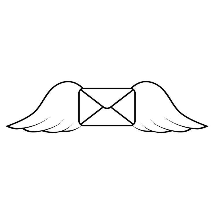 Vecteur enveloppe avec des ailes lettre lettre de bonheur avec de bonnes nouvelles