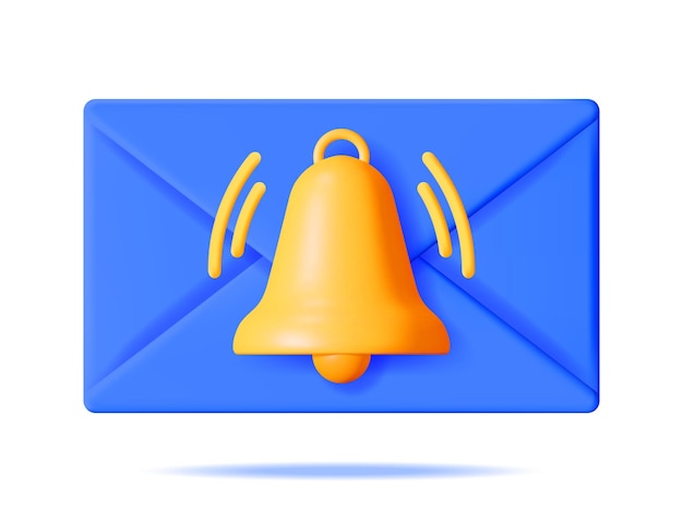 Enveloppe De Courrier 3d Avec Notification Bell