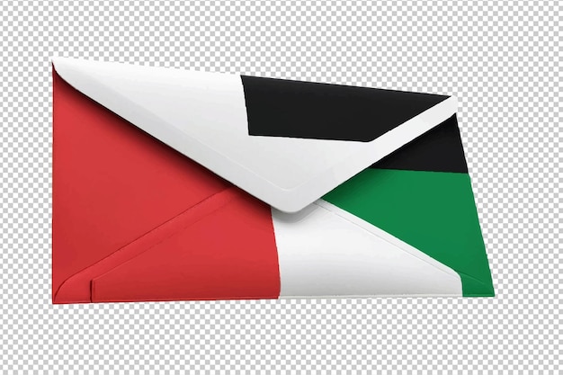 Vecteur enveloppe avec le drapeau palestinien