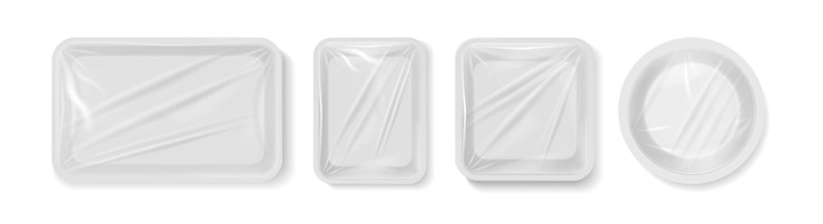 Vecteur enveloppe en film plastique pour plateaux destinés à l'alimentation