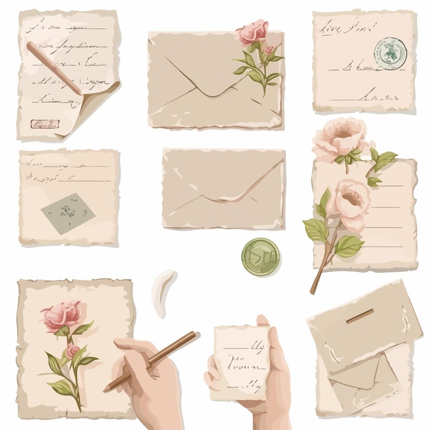 Une Enveloppe Avec Des Fleurs