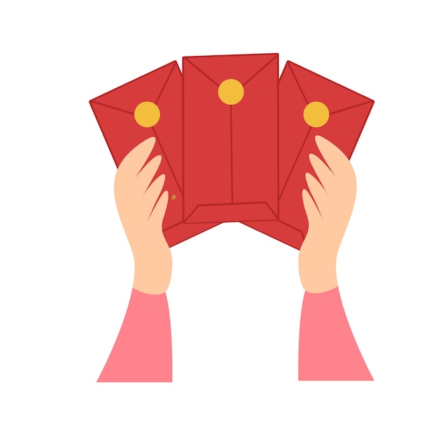 une enveloppe de poche rouge à main chinoise hongbao