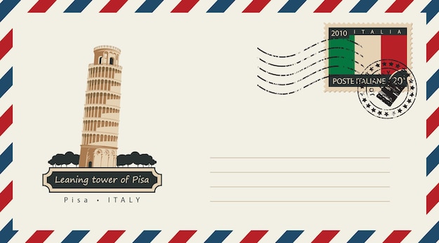 Vecteur enveloppe postale italienne