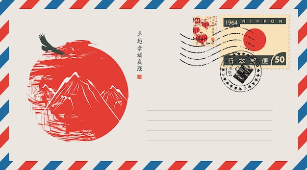 Enveloppe Avec Un Timbre-poste Japonais