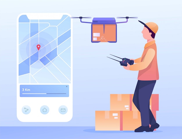Envoi De Colis Avec Des Applications Mobiles Drones