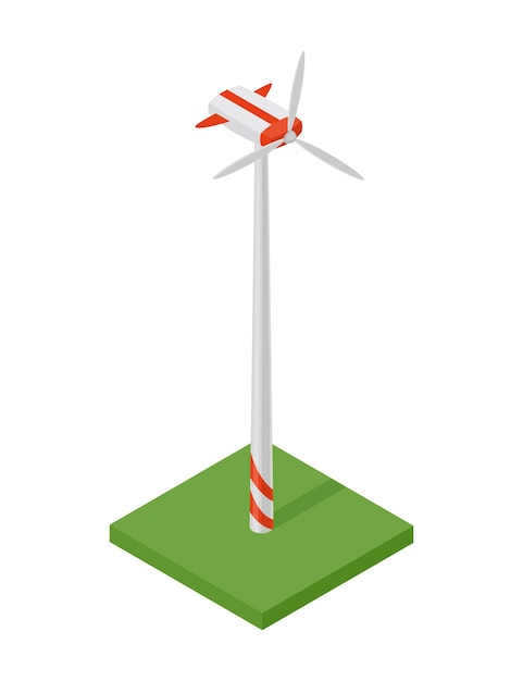 éolienne isométrique. concept d'énergie propre. énergie écologique propre. Énergie électrique renouvelable
