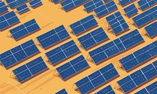 Vecteur Éoliennes et panneaux solaires comme vecteur alternatif d’énergie propre illustration