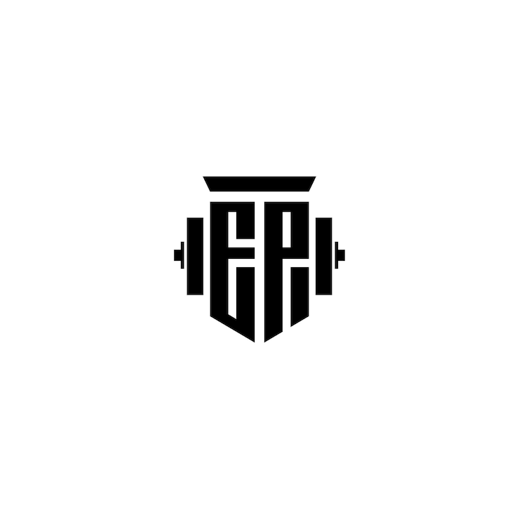 Vecteur ep monogramme logo design lettre texte nom symbole monochrome logotype alphabet caractère simple logo