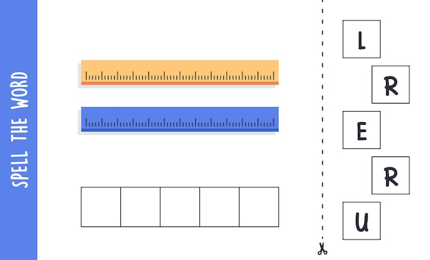 Épelez Le Mot Règle Et Le Concept D'orthographe Pour Les Enfants Illustration Vectorielle Plane