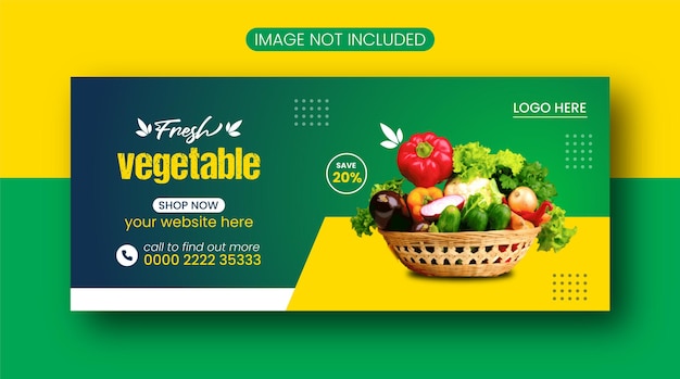 Épicerie Légumes Nourriture Facebook Et Instagram Conception De Photo De Couverture Et Bannière 2022