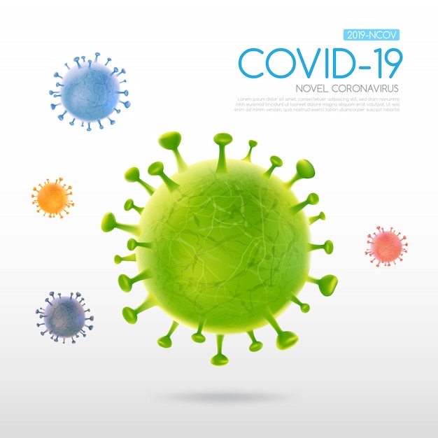 Épidémie De Coronavirus Avec Chute De Cellule Virale Sur Fond Clair