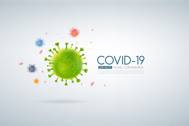 Épidémie De Coronavirus Conception Covid-19 Avec Cellule Virale Tombante Sur Fond Clair