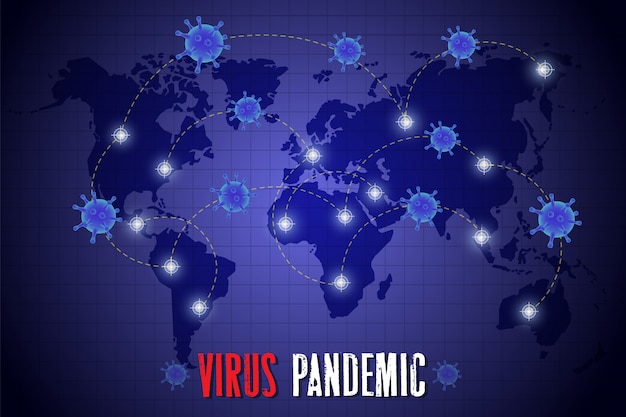 Une épidémie De Virus Se Propage Dans Le Monde. Prévention, Panique Et Sensibilisation Aux Maladies Respiratoires Liées Aux Coronavirus. Contexte Du Germe Du Pathogène Du Virus Corona