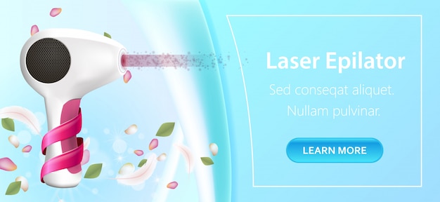 Épilateur Laser Avec Dentelle Rouge Sur Fond Bleu