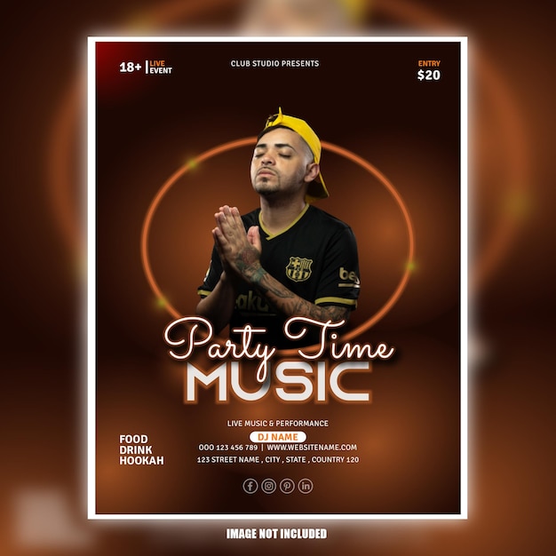 EPS gratuit club dj party flyer publication sur les réseaux sociaux