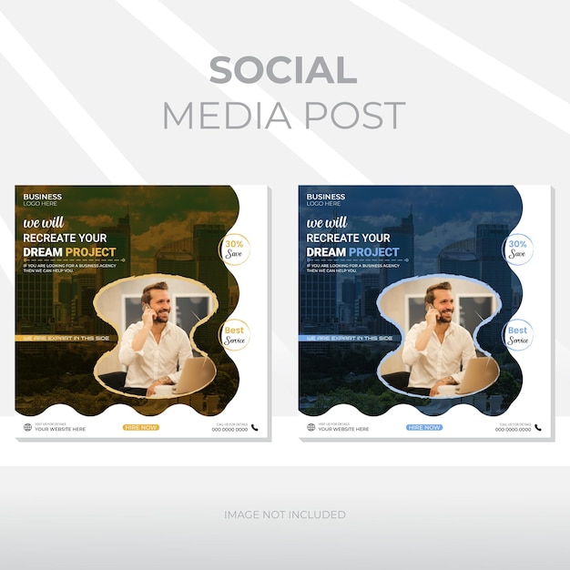 EPS immobilier marketing numérique bannière web médias sociaux et bannière de modèle de publication instagram