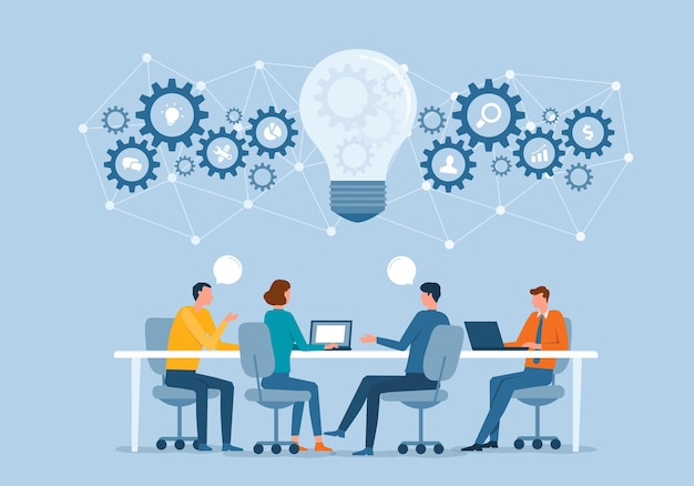 équipe d'affaires travaillant sur des réunions et des concepts de brainstorming