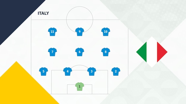 L'équipe D'italie A Préféré La Formation Du Système 4-3-3, L'expérience De L'équipe De Football D'italie Pour La Compétition De Football Européenne.