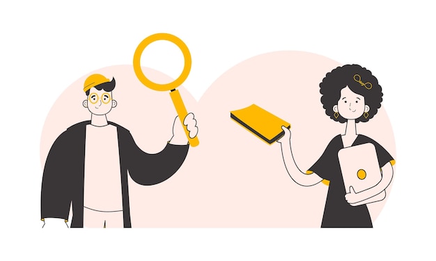 Équipe RH Embauche de personnes Illustration vectorielle de style linéaire