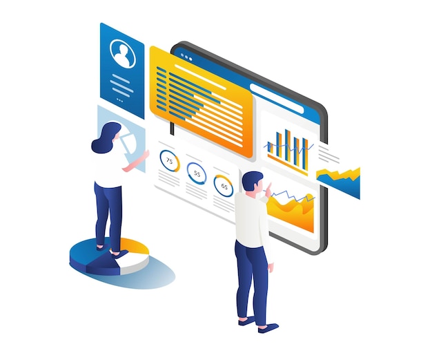 Équipe de surveillance de l'analyse des données d'entreprise de l'optimisation de la transformation numérique de haute technologie seo