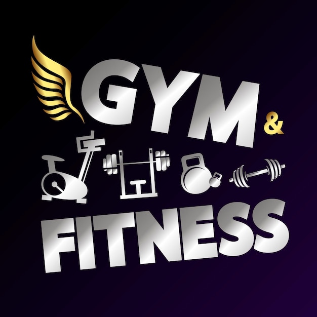 Vecteur Équipement de gym gym et fitness avec des étoiles d'or conception pour la gym et un mode de vie sain