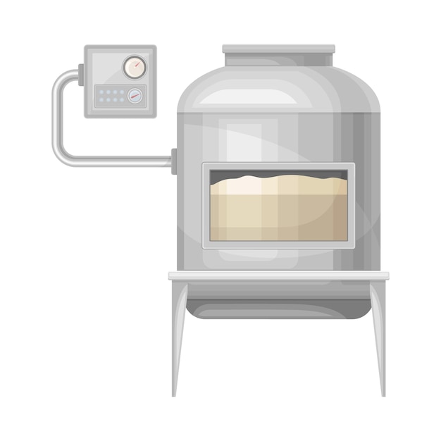 Vecteur l'équipement de pétrissage de la pâte en tant qu'étape du processus de production du pain illustration vectorielle