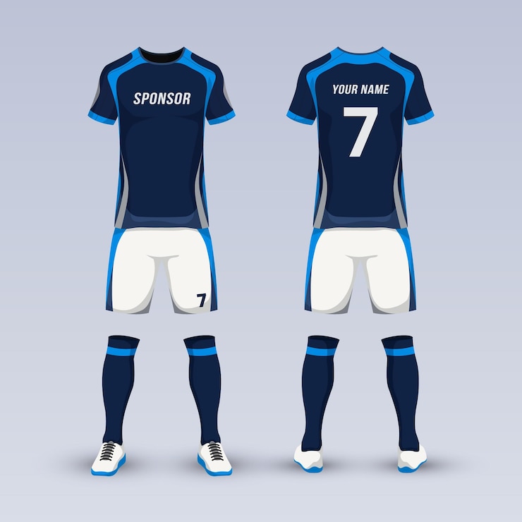 Vecteur équipement pour l'uniforme de sport de football