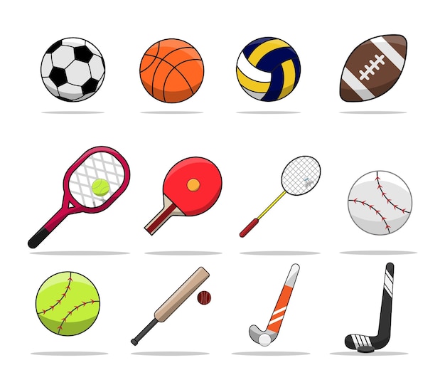 Équipement sportif ensemble icône sportive