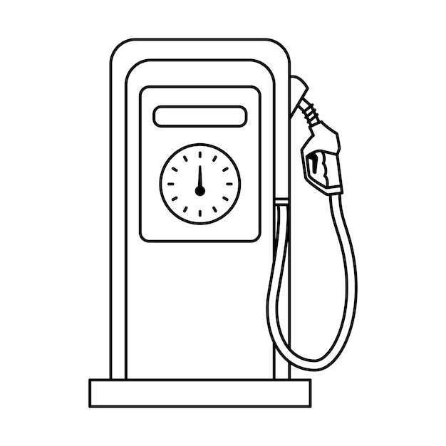 Vecteur Équipement de station-service ou de diesel à essence icône de buse de pompe à essence station de ravitaillement en carburant pour différents véhicules