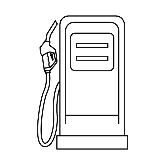 Vecteur Équipement de station-service ou de diesel à essence icône de buse de pompe à essence station de ravitaillement en carburant pour différents véhicules