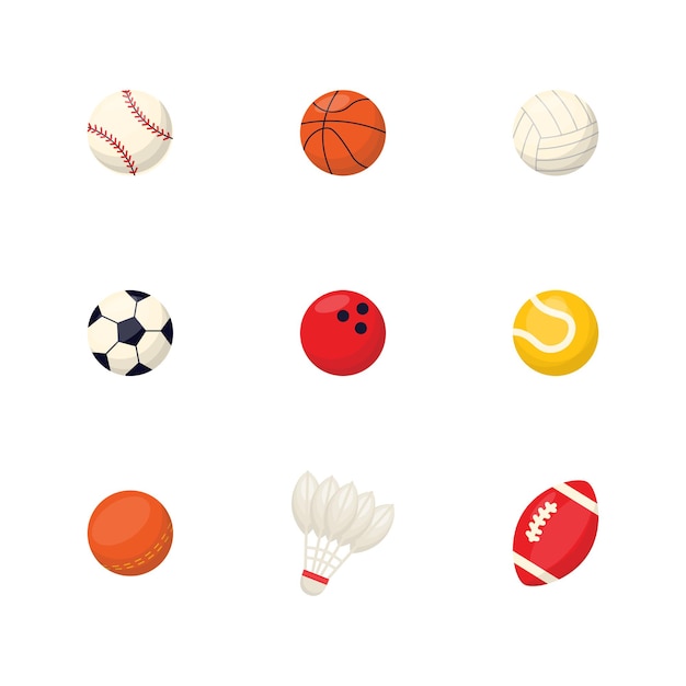 Équipements De Sport Balles De Dessin Animé Ensemble Balle De Basket-ball Tennis Chaussette De Rugby Bowling Ping-pong Volant De Volley-ball