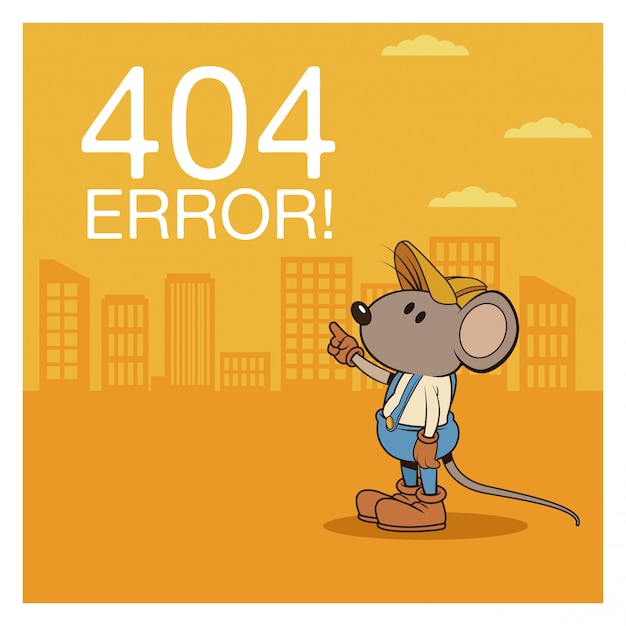 Erreur 404 Avec Dessin Animé De Souris Drôle