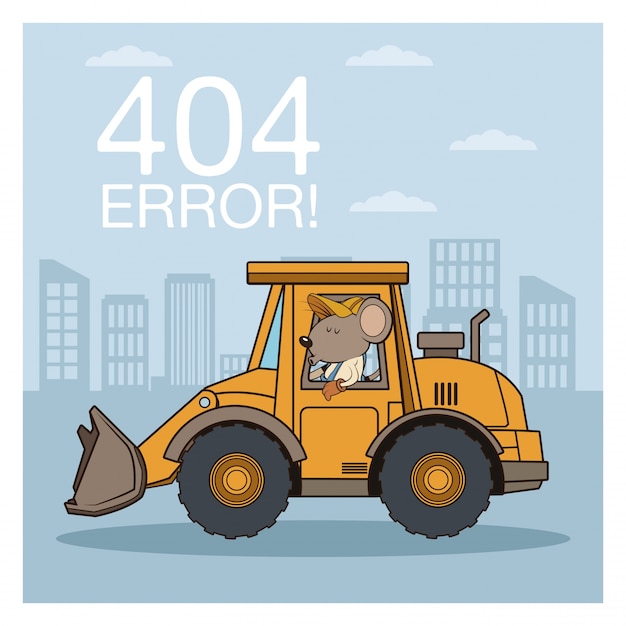 Erreur 404 Avec Dessin Animé De Souris Drôle