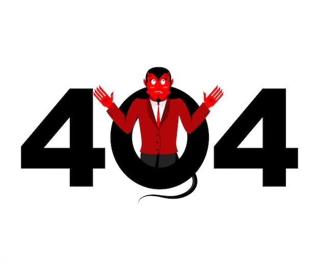 Vecteur erreur 404, page non trouvée pour le site web avec satan
