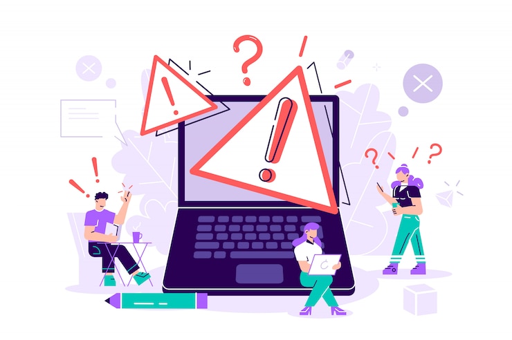 Vecteur erreur de système d'exploitation de concept. illustration de la page web d'erreur 404