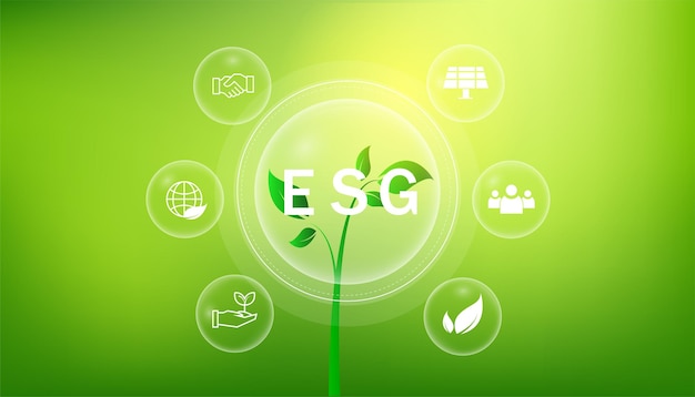 ESG. concept d'entreprise, gouvernance sociale et d'entreprise environnementale.avec icône de concept esg