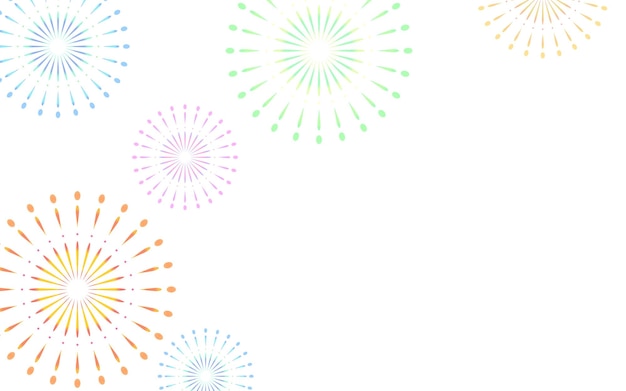 Espace de copie de matériel de fond de feux d'artifice colorés