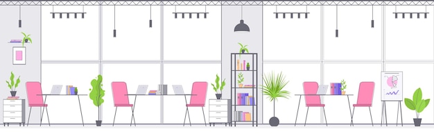 espace de coworking moderne intérieur vide aucun bureau de personnes