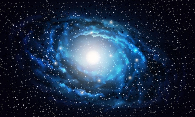 Espace Fond Réaliste Bleu Nébuleuse étoiles Cosmos Stardust Voie Lactée Galaxie Univers Infini