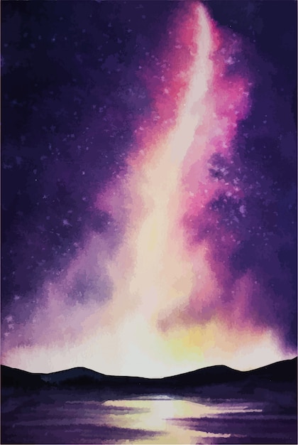 Espace Galaxy avec peinture d'art numérique aquarelle voie lactée