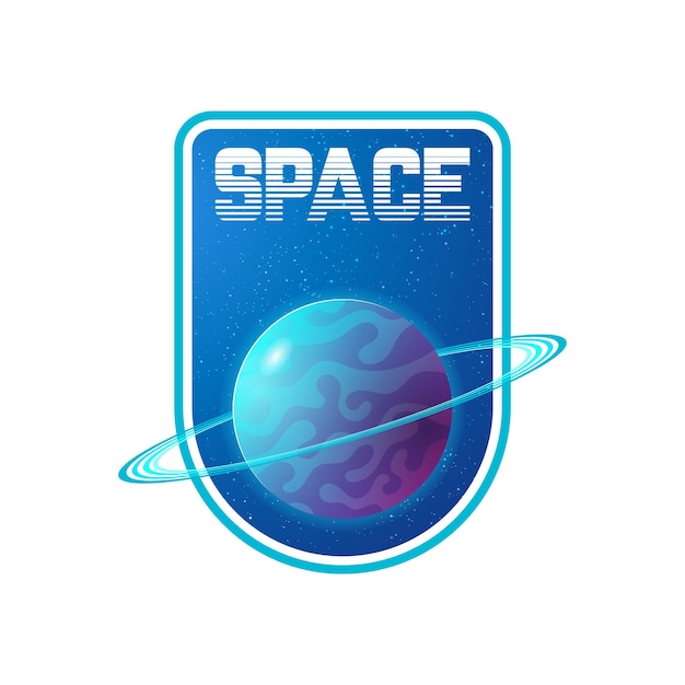 Vecteur espace insigne illustration emblème planète