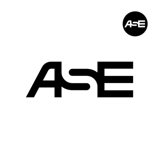 L'espace négatif de la lettre ASE Logo